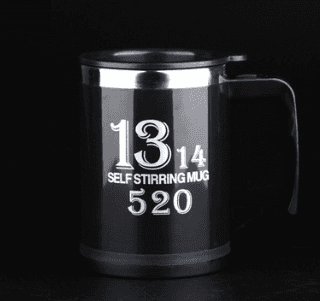 Coffee Self Stirrer Mug With Creative Handle, With Lid