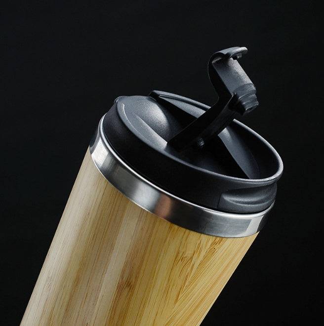 Leakproof Bamboo Travel Mug | 14oz Thermal Insulating Eco Coffee Cup